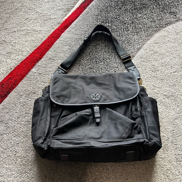 Tory Burch Black Nylon Crossbody Diaper Bag - Picture 1 of 6